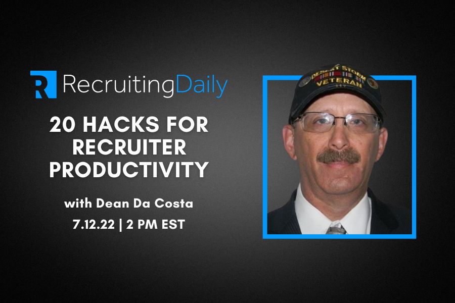 20 Hacks Recruiter Productivity Webinar Dean Da Costa